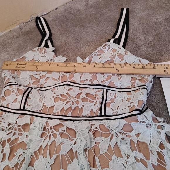 Design Lab Size Large L Ice Blue Lace Nude Detailing NWT NEW Dress Preppy Weddin - Picture 2 of 12